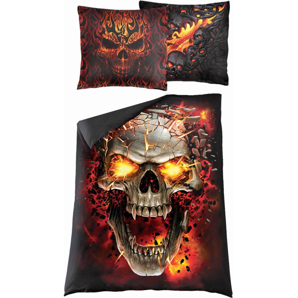 Spiral - SKULL BLAST Dekbedovertrekset - Eenpersoons - Zwart